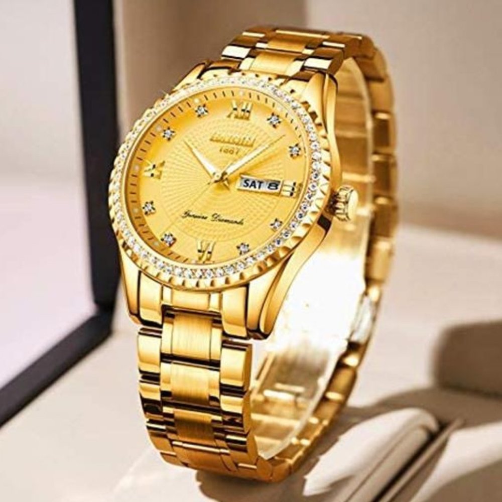 Mens Diamond Gold Luxury Watch